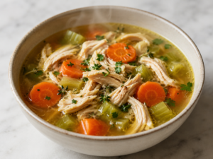 Pressure-Cooked Chicken Bone Broth Soup