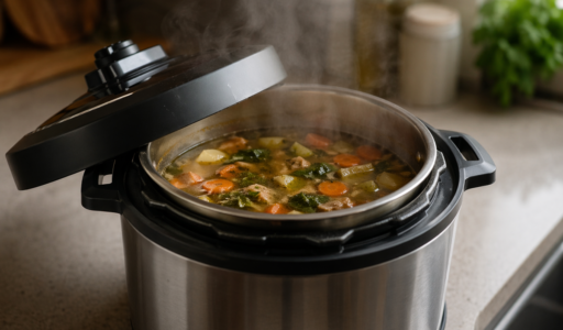 Steaming Soup in Pressure Cooker