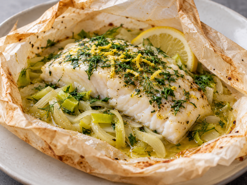 Wild Caught Halibut En Papillot