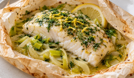 Wild Caught Halibut En Papillot