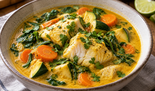 Wild Caught Fish Coconut Curry Soup