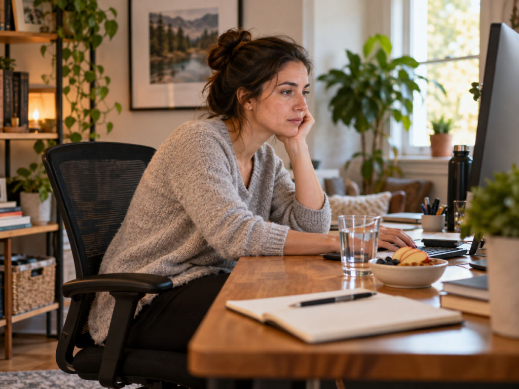 Woman Sedentary at Her Desk